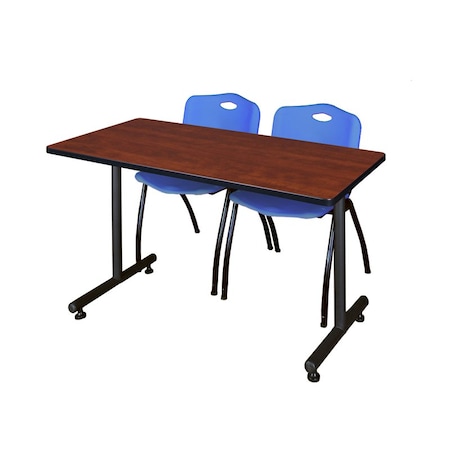 Kobe Rectangle Tables > Training Tables > Kobe Training Table & Chair Sets, 48 W, 30 L, 29 H, Cherry MKTRCT4830CH47BE